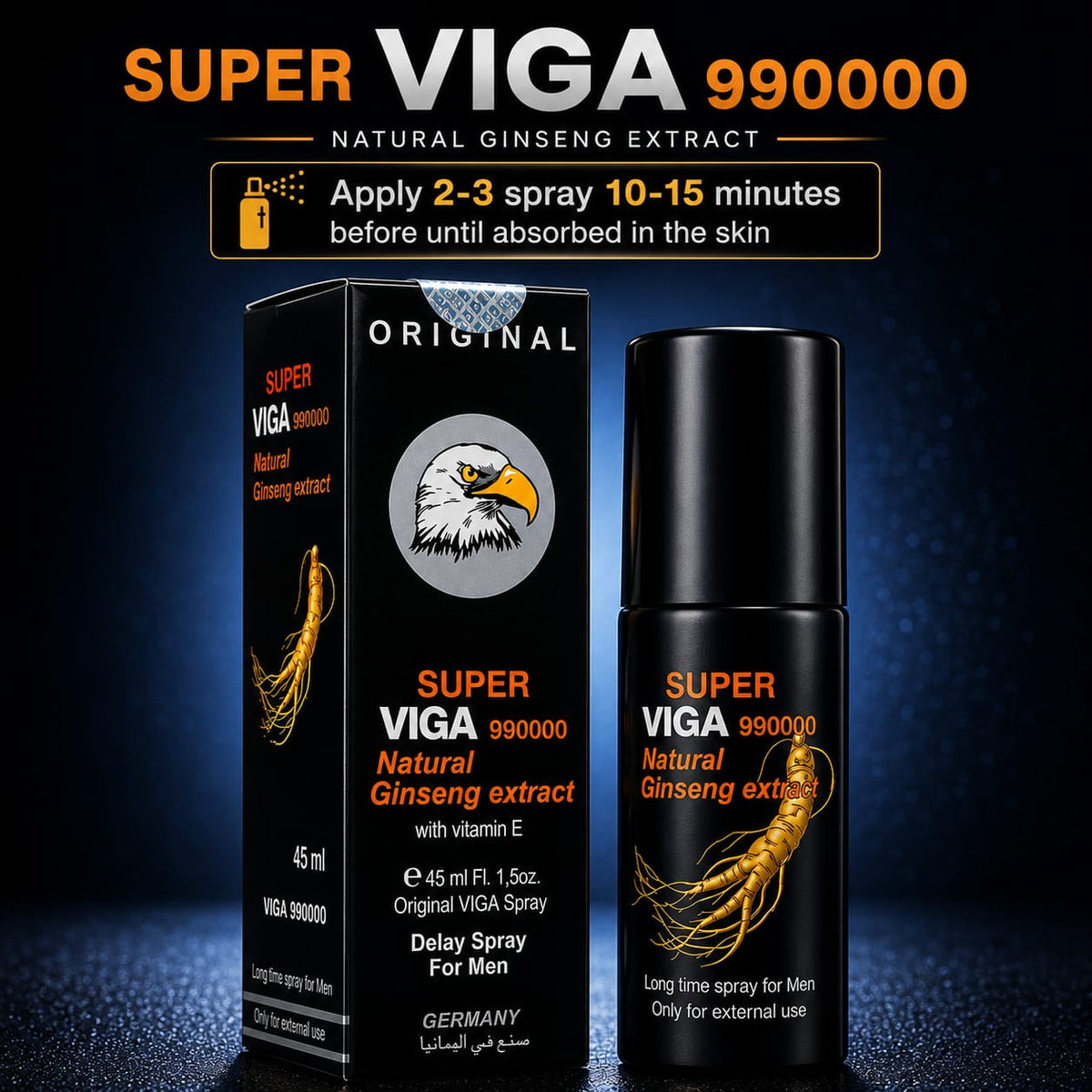 Viga Super Ginseng 990000 Long Time Spray for Men 45 ML