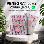 Penegra Zydus 100mg 4 Tablets Pack in Pakistan ( Indian Imported )
